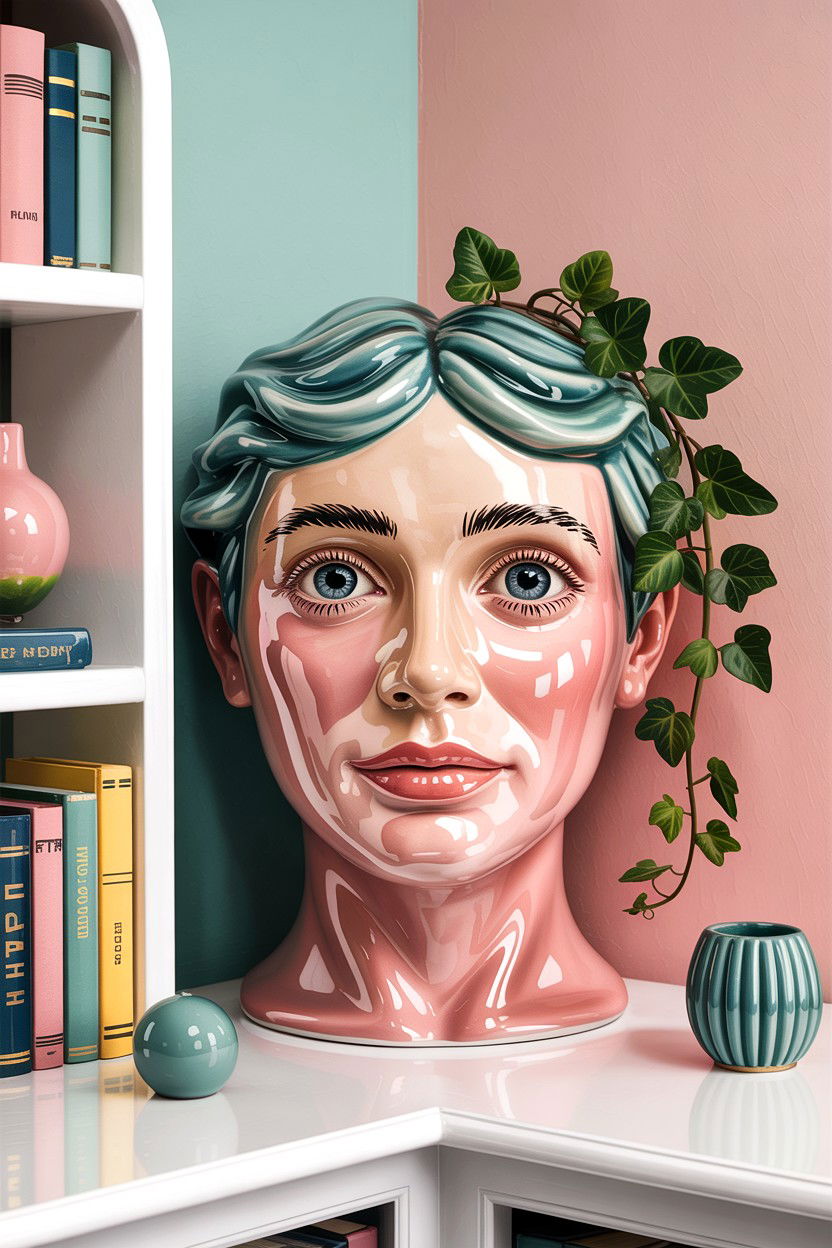 Ceramic face sculpture - 30 living room figurines