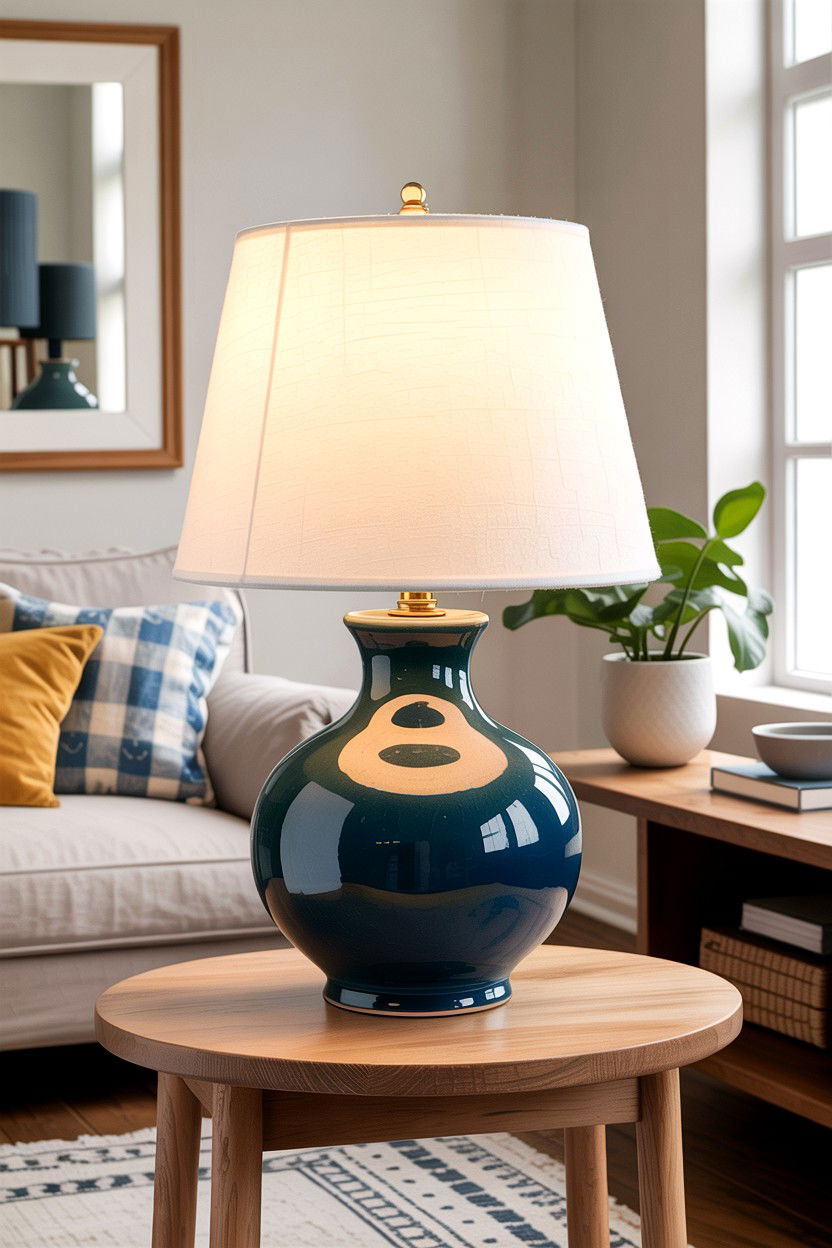 Ceramic table lamp - 30 handcrafted living room ideas