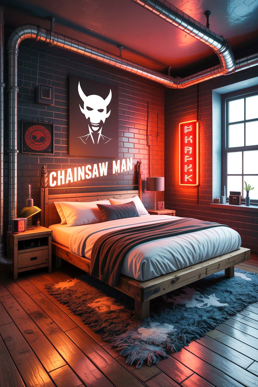 Chainsaw Man industrial room - 30 anime bedroom ideas