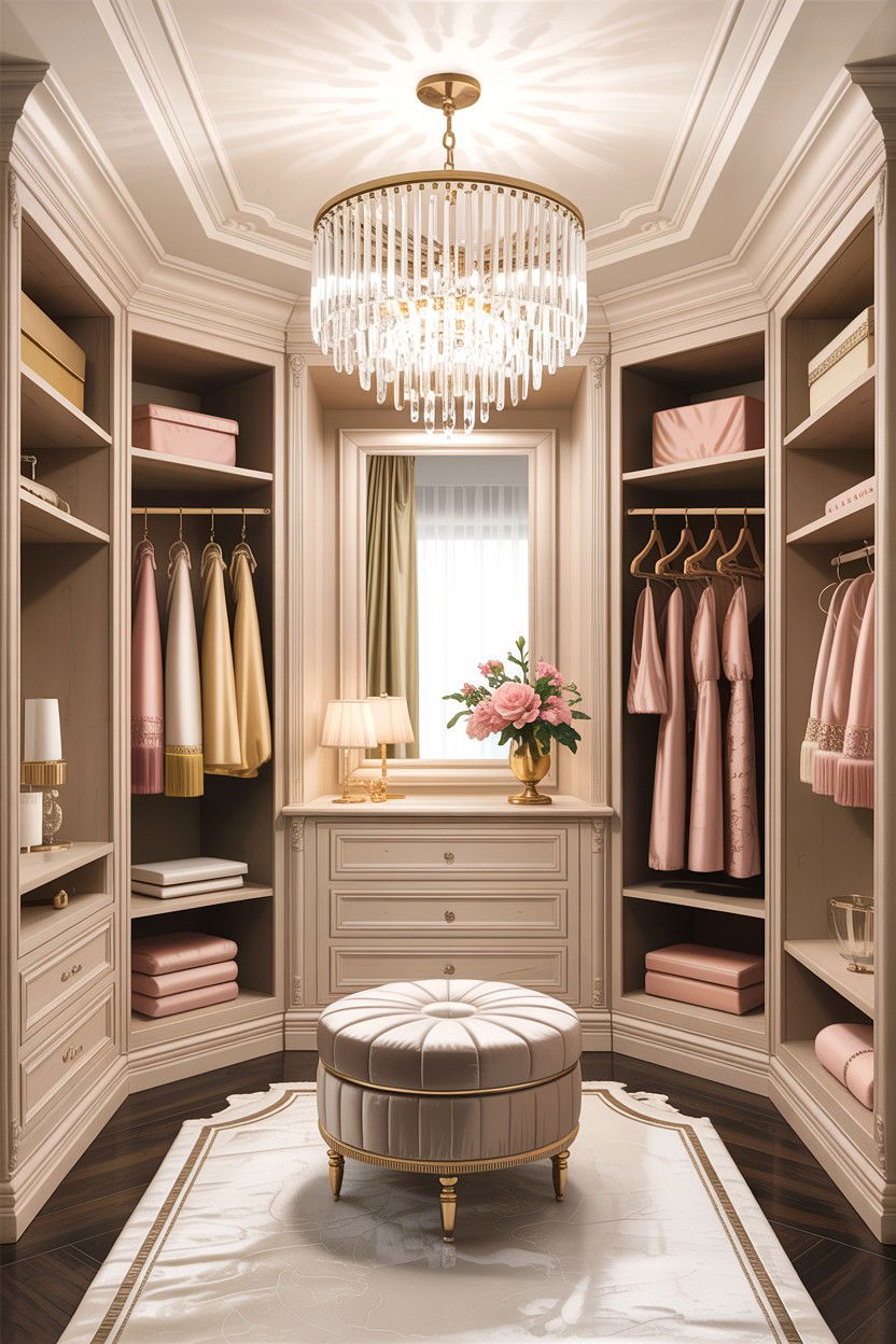 Chandelier for walk in closet - 30 bedroom closet lighting ideas