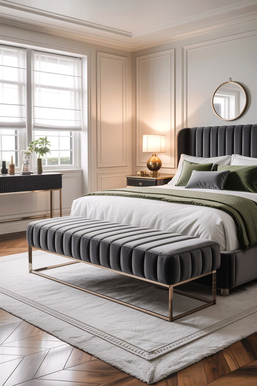 Channel Tufted Bed Bench - 30 bedroom ottomans