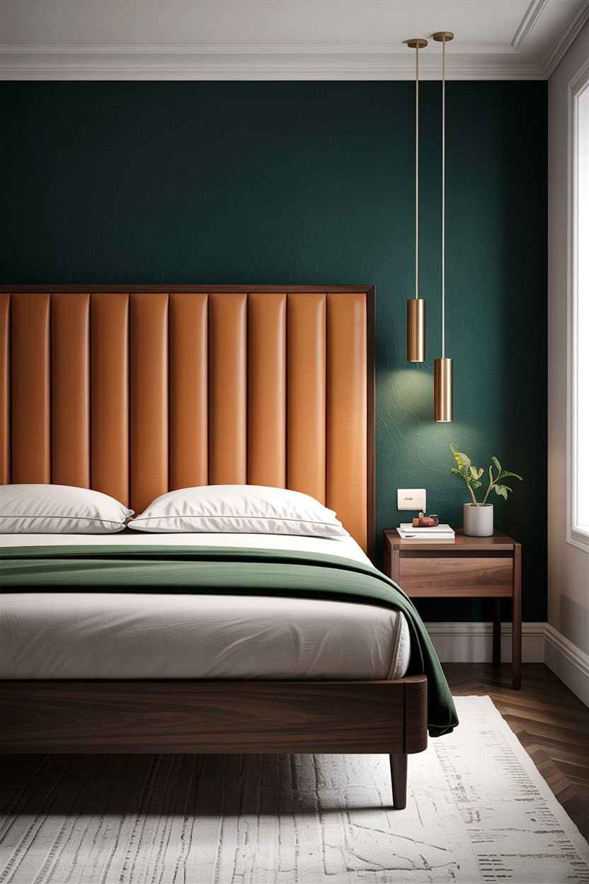 Channel Tufted Leather Headboard - 30 bedroom leather headboards