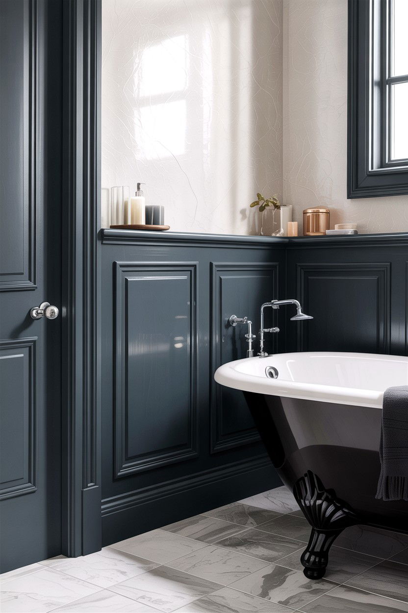 Charcoal Gray Bathroom Wainscoting - 30 bathroom chair rail ideas