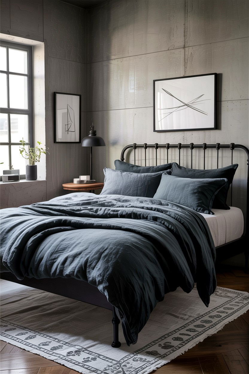 Charcoal Grey Linen Sheets - 30 linen bedroom ideas