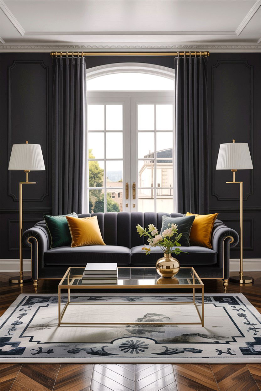 Charcoal Velvet Sofa Living Room - 30 living room gray furniture ideas