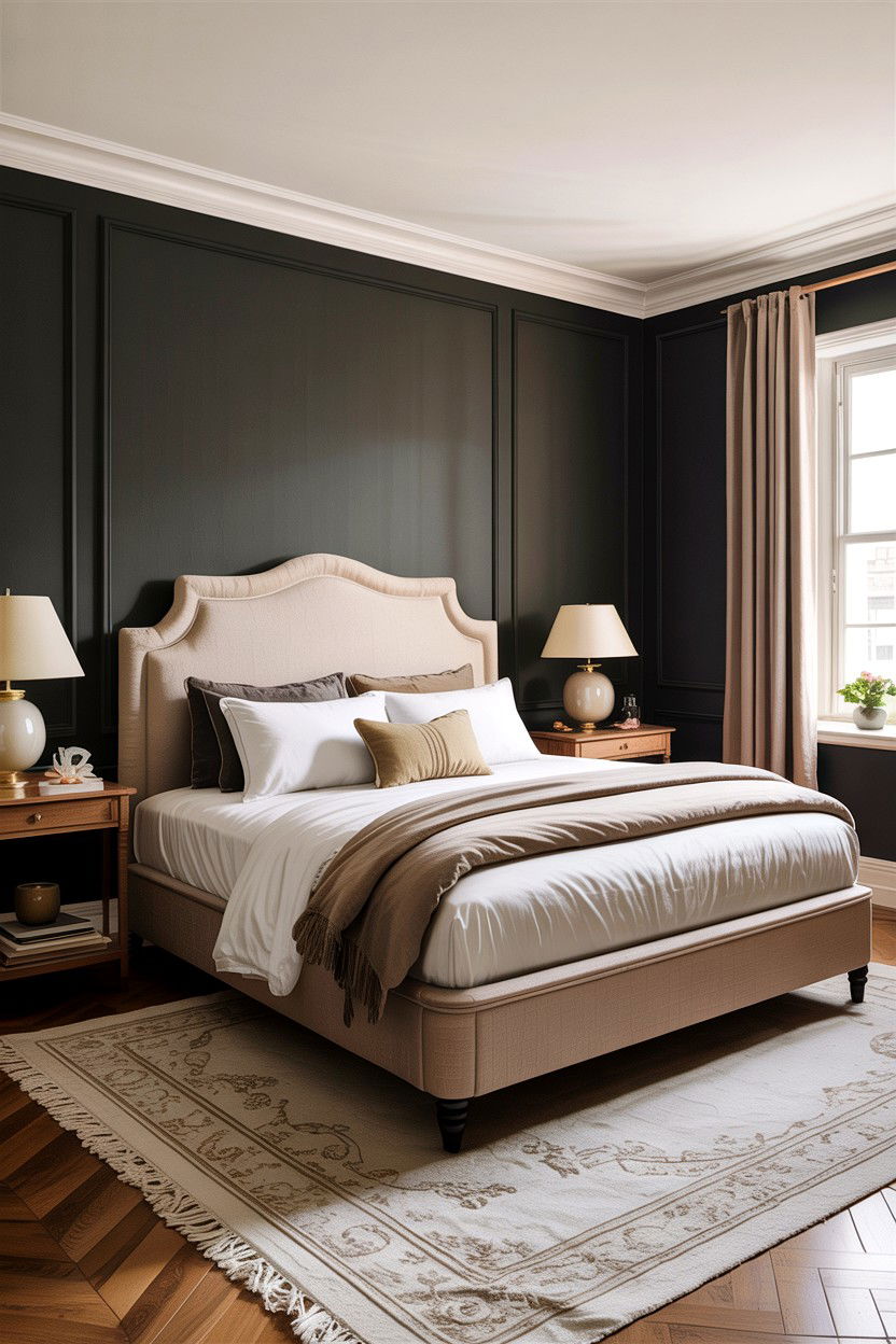 Charcoal and beige bedroom - 30 charcoal bedroom ideas