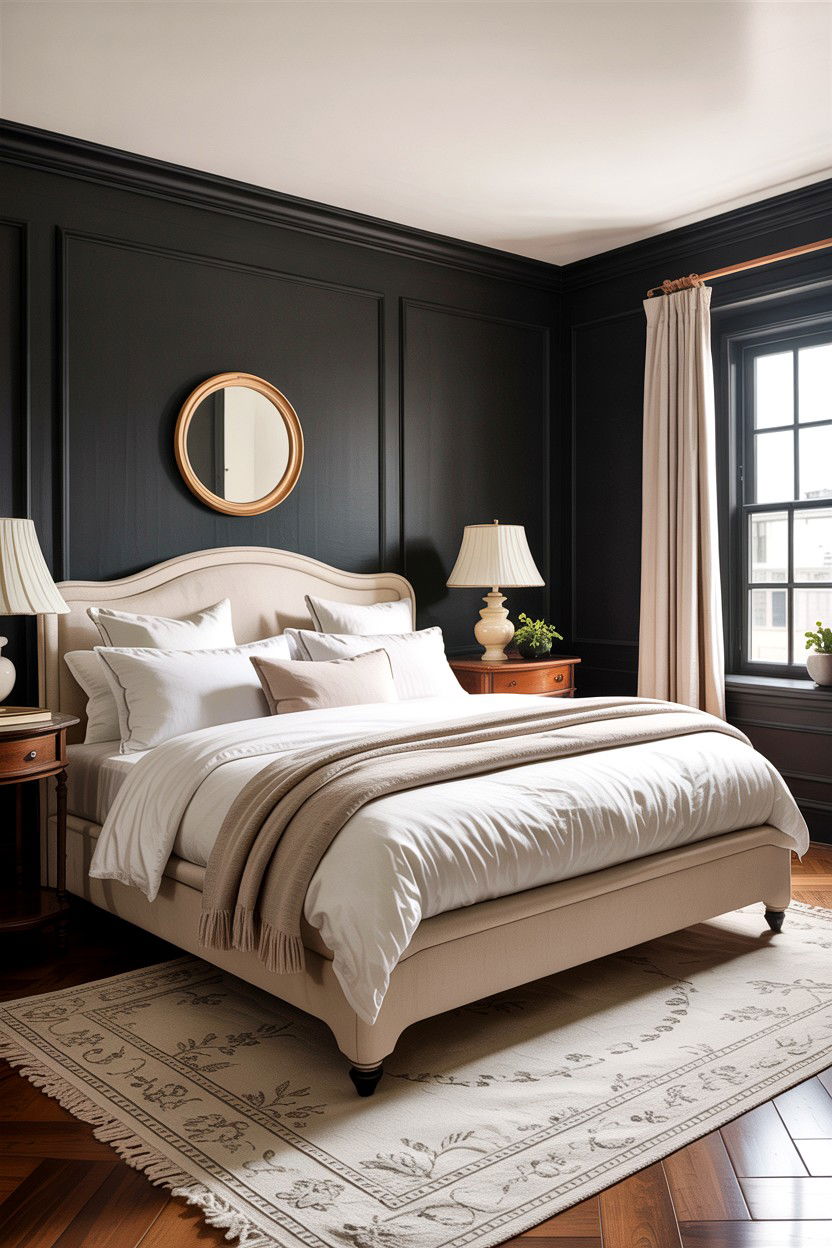 Charcoal and cream bedroom - 30 charcoal bedroom ideas
