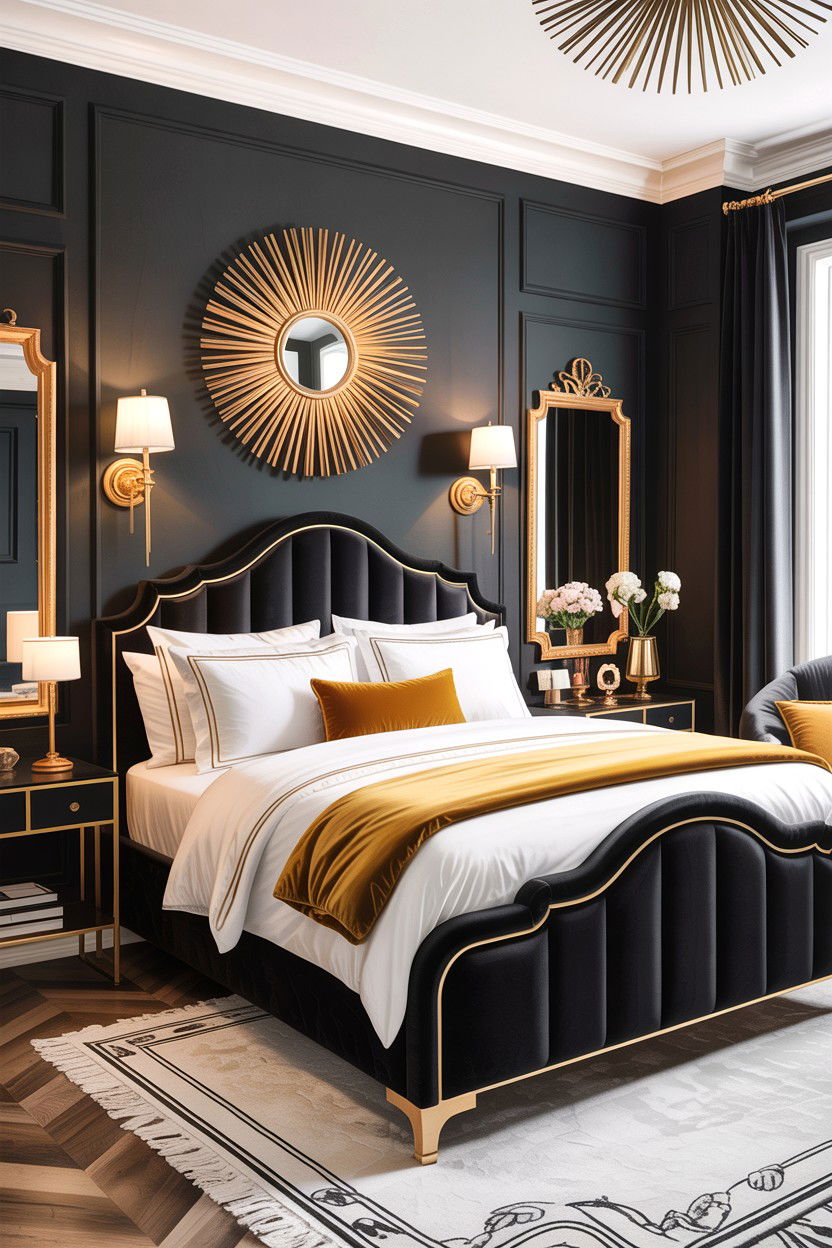 Charcoal and gold bedroom - 30 charcoal bedroom ideas