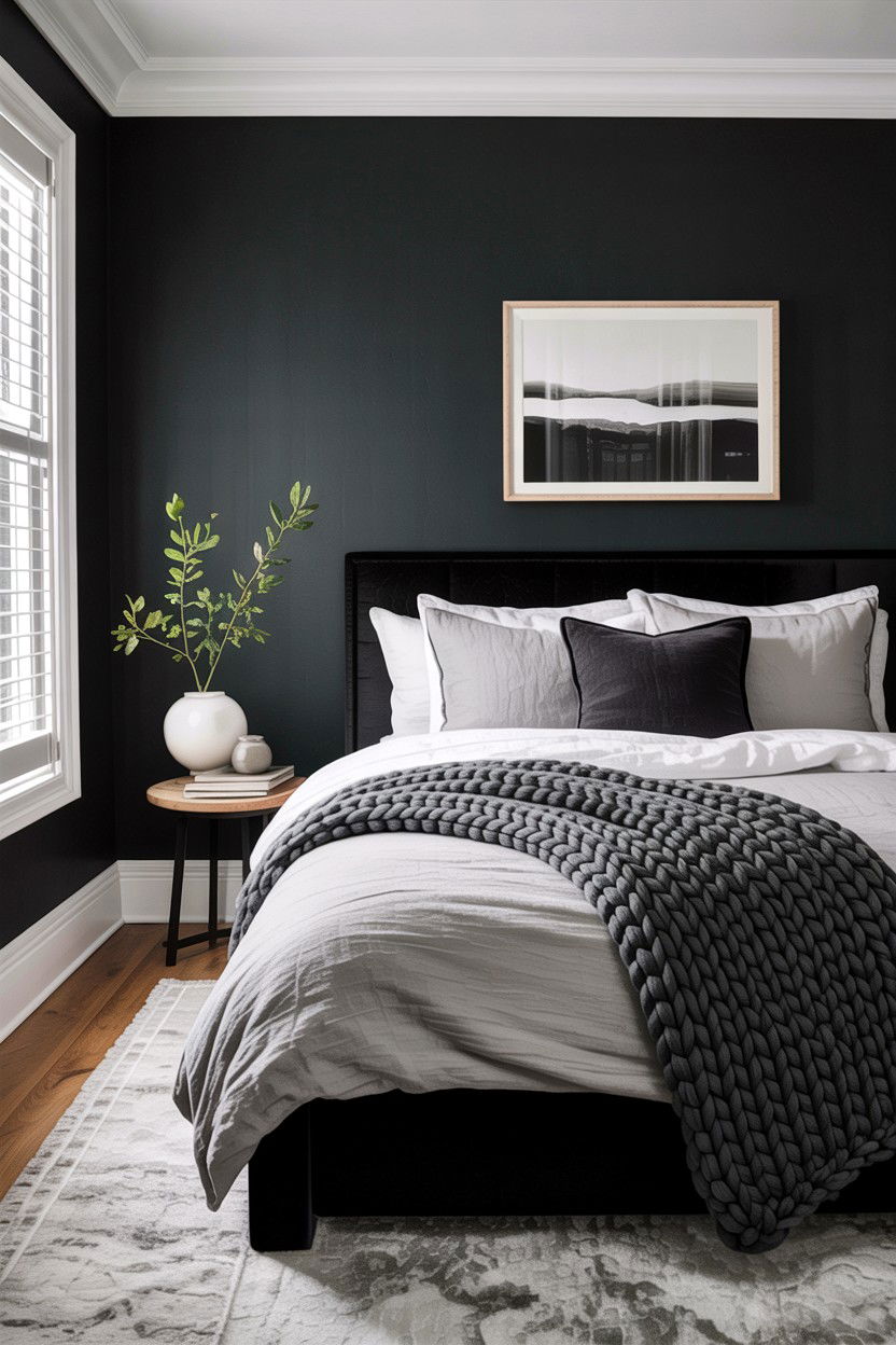 Charcoal and grey layers - 30 charcoal bedroom ideas