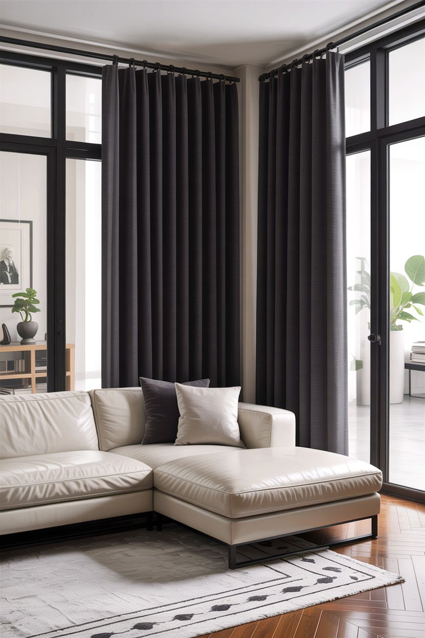 Charcoal grey curtains - 30 living room curtains