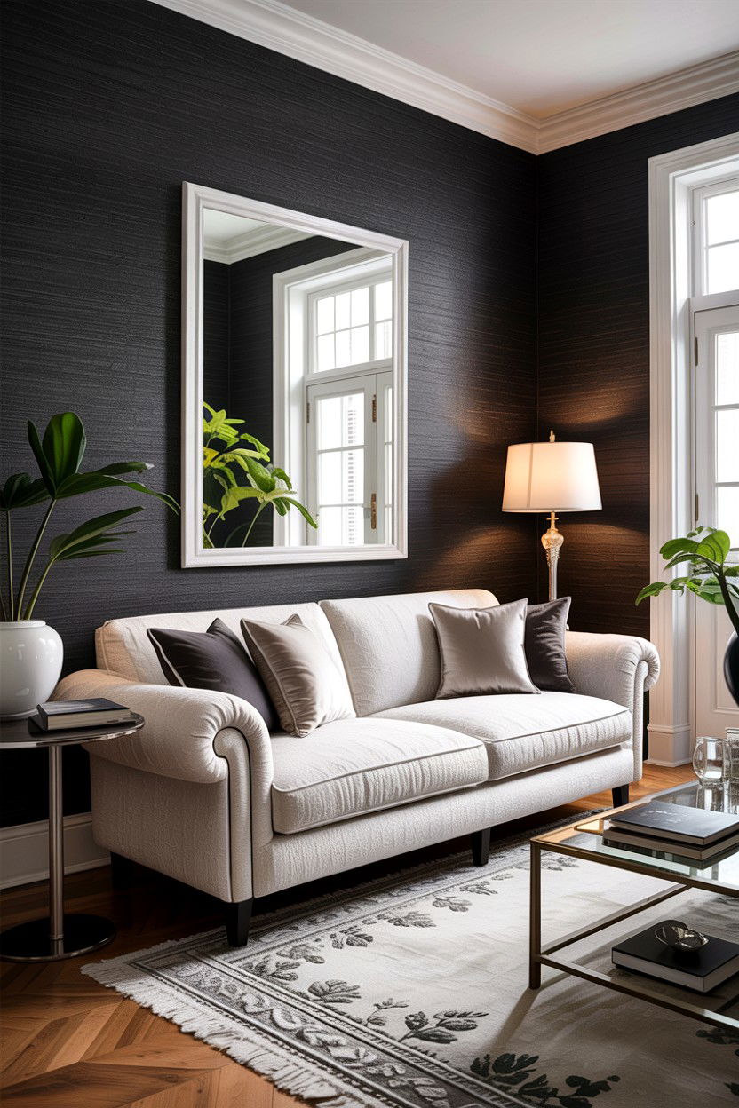 Charcoal grey grasscloth wallpaper - 30 living room grasscloth wallpapers