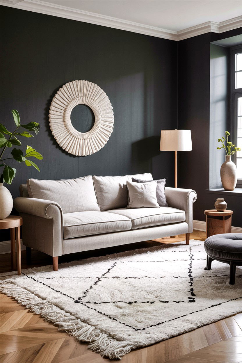 Charcoal living room - 30 dark living room ideas