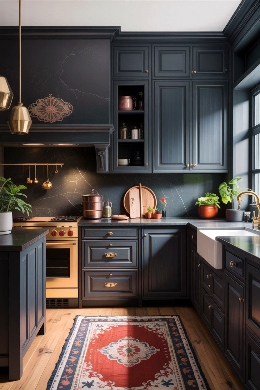 Charcoal stone kitchen - 30 stone kitchen ideas