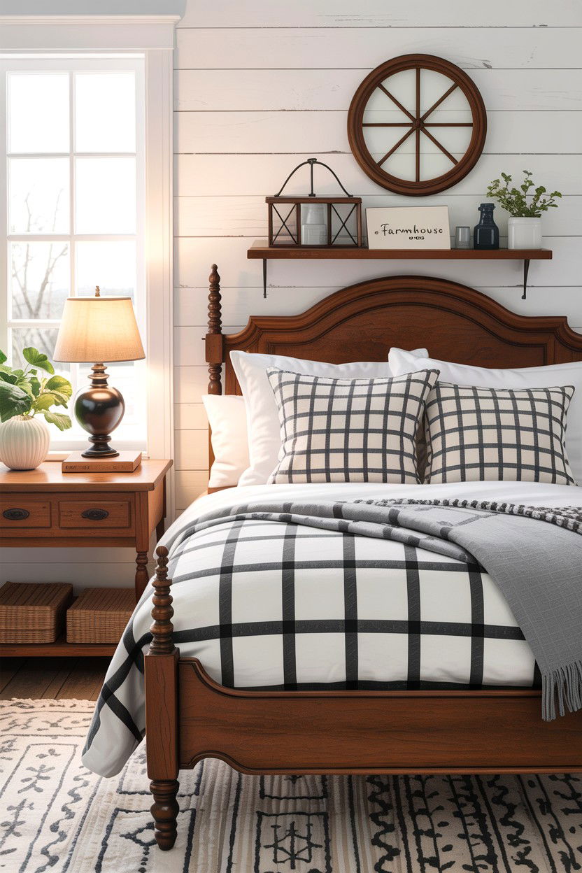 Checked Pattern Pillow - 30 bedroom throw pillows