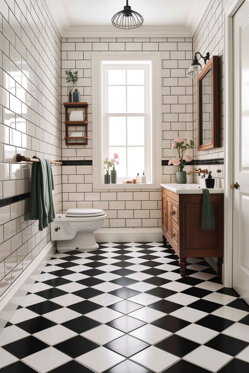 Checkerboard Bathroom Floor Tile - 30 heated bathroom floor ideas