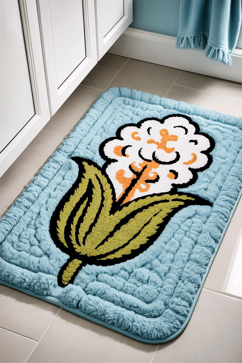 Chenille Bath Mat - 30 bath mat ideas