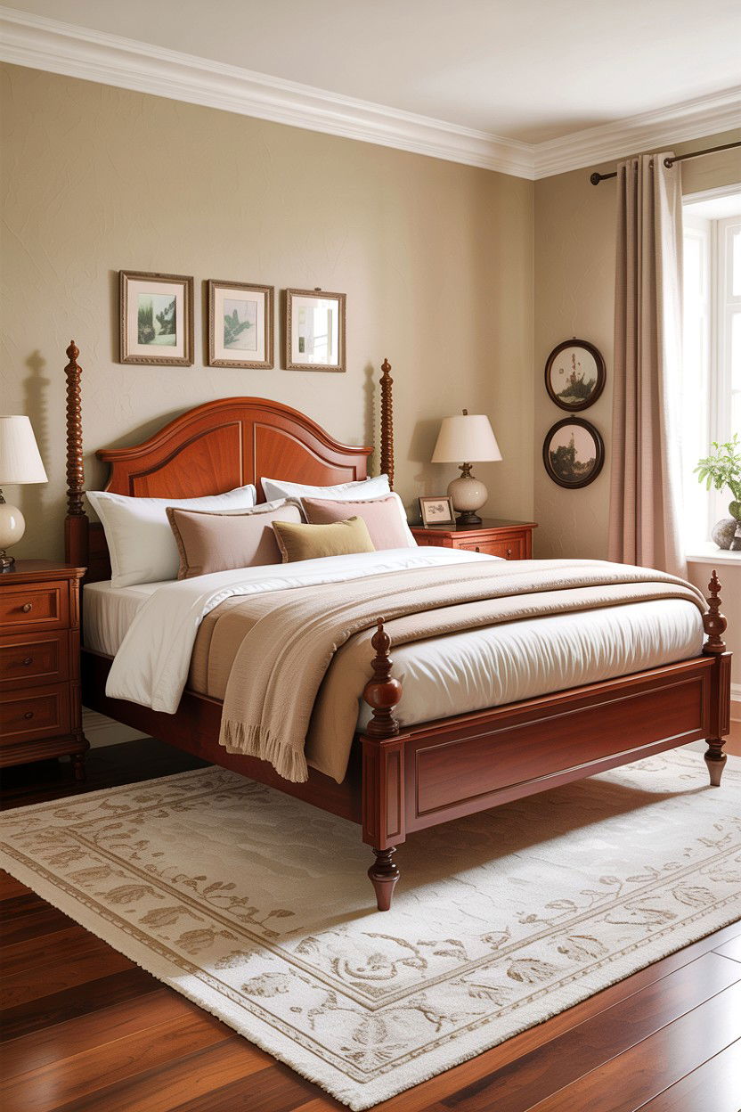 Cherry Furniture With Neutral Rug - 30 bedroom cherry furniture ideas