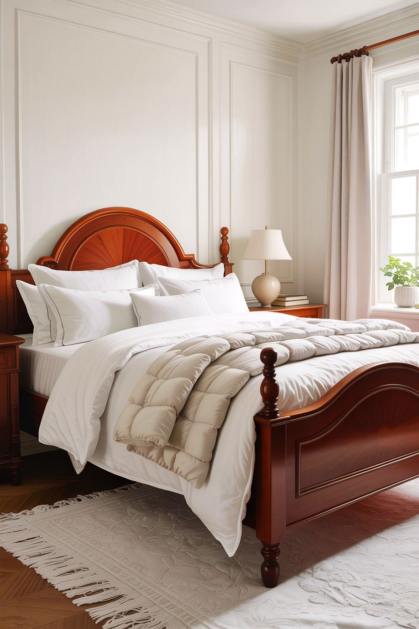 Cherry Furniture With White Bedding - 30 bedroom cherry furniture ideas