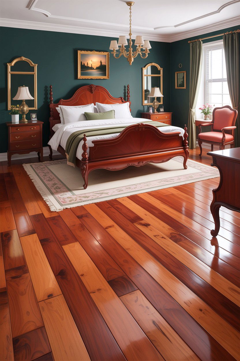 Cherry Wood Floor - 30 bedroom flooring ideas