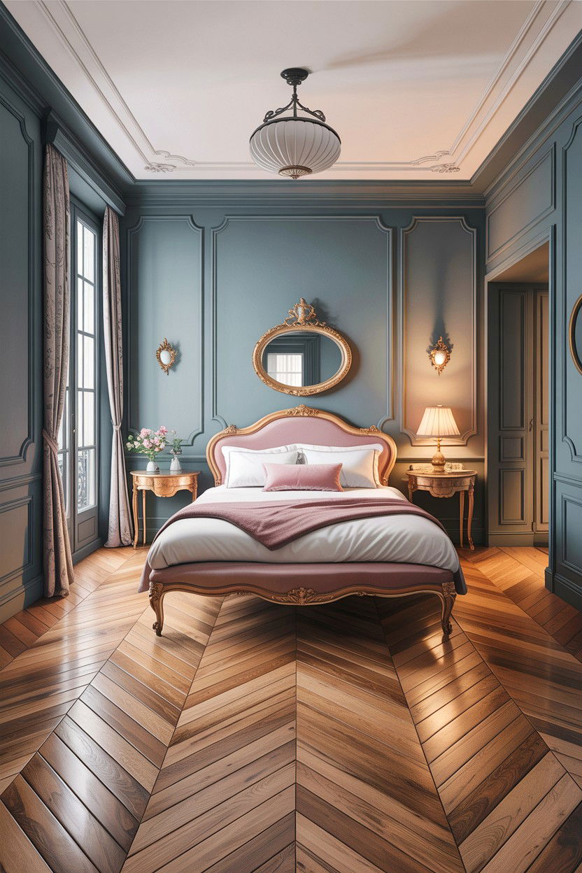 Chevron Wood Floor - 30 bedroom floor ideas