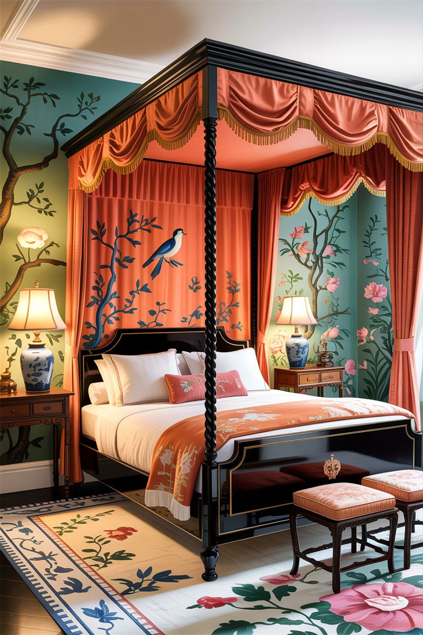 Chinoiserie Bedroom - 30 antique bedroom ideas
