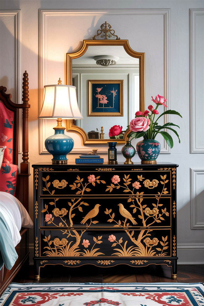 Chinoiserie Dresser - 30 bedroom vintage dressers