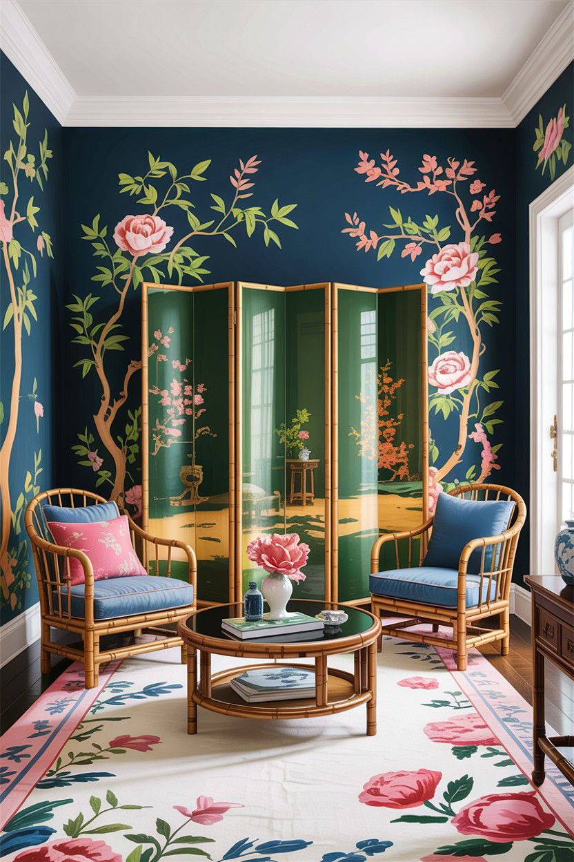 Chinoiserie living room - 30 Hollywood regency living room ideas