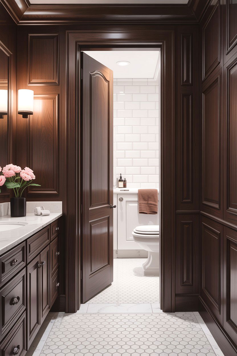 Chocolate brown bathroom door - 30 chocolate brown bathroom ideas