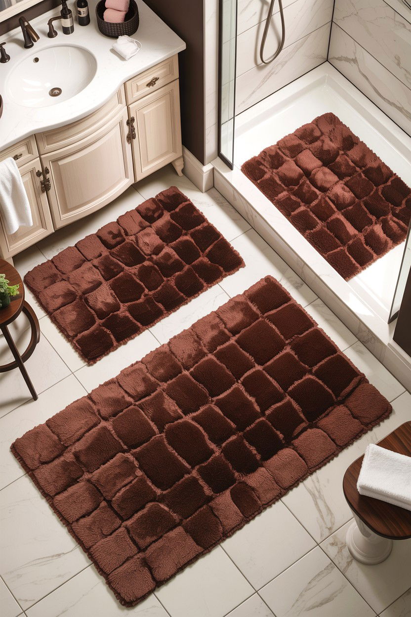 Chocolate brown bathroom rug set - 30 chocolate brown bathroom ideas
