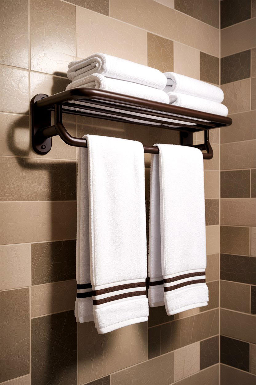 Chocolate brown bathroom towel rack - 30 chocolate brown bathroom ideas
