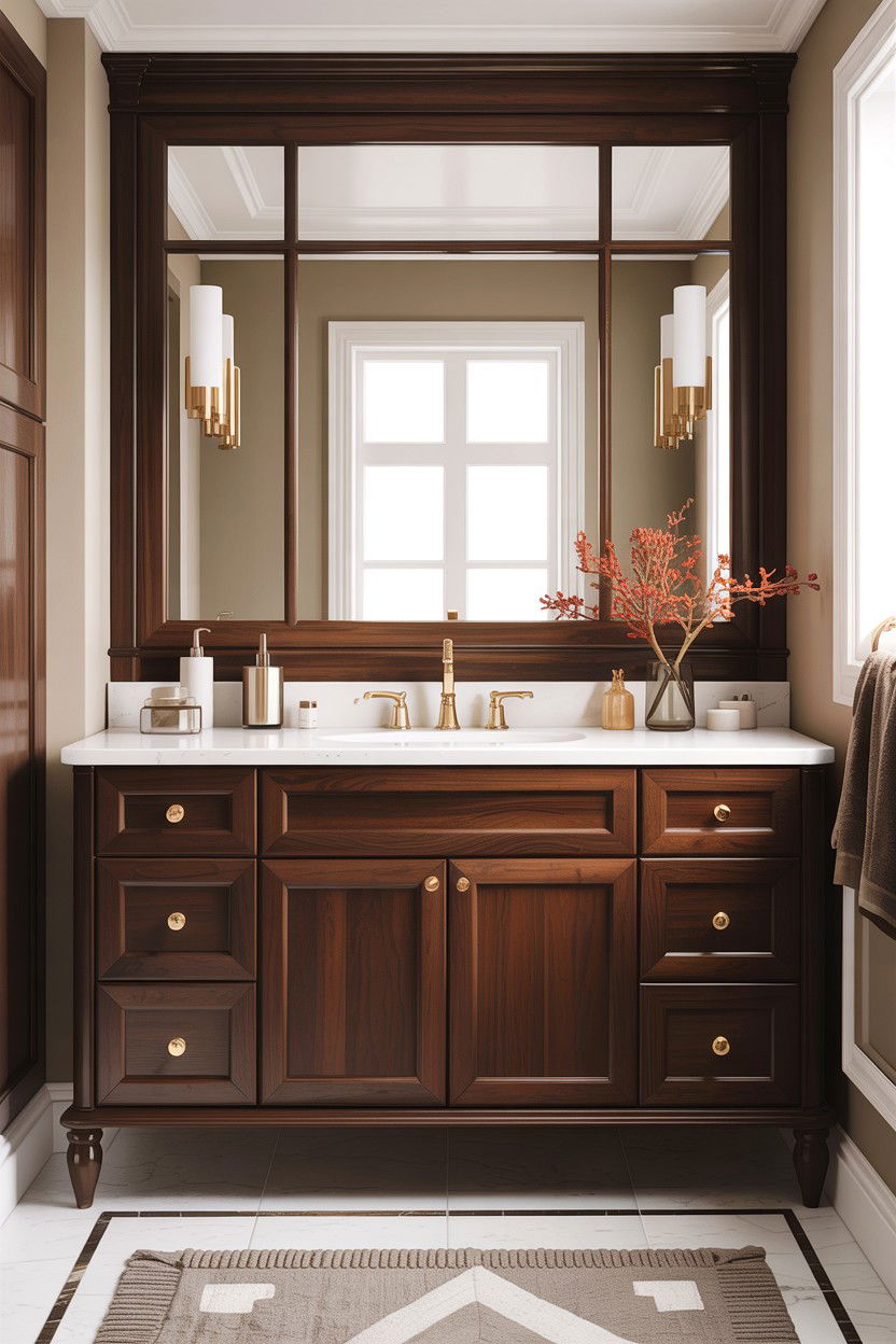 Chocolate brown bathroom vanity - 30 chocolate brown bathroom ideas