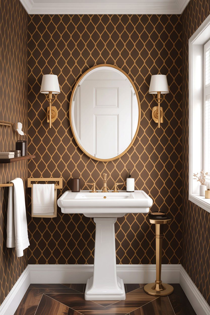 Chocolate brown bathroom wallpaper - 30 chocolate brown bathroom ideas
