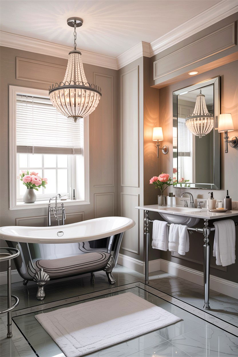 Chrome Bathroom Lighting - 30 chrome bathroom ideas