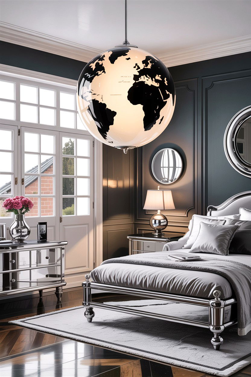 Chrome Finish Globe Pendant - 30 bedroom globes