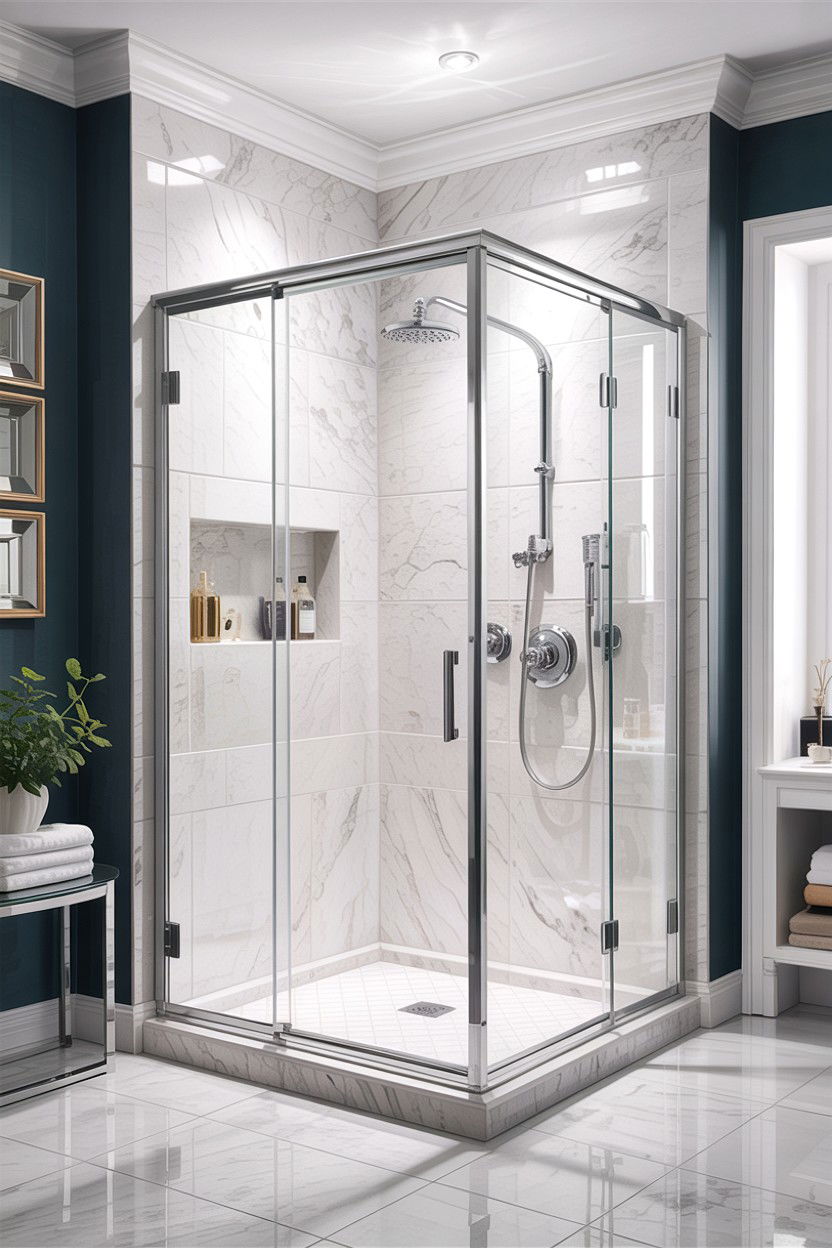 Chrome Glass Shower - 30 chrome bathroom ideas