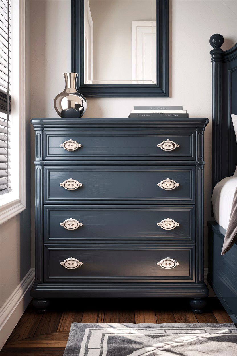 Chrome Hardware - 30 chrome accent bedroom ideas