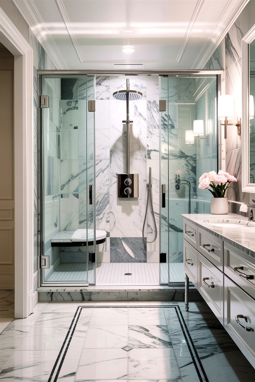 Chrome Marble Bathroom - 30 chrome bathroom ideas