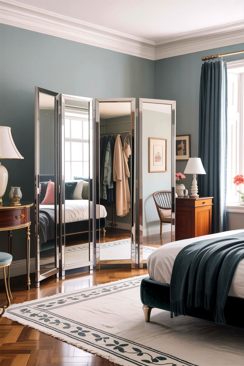 Chrome Screen - 30 chrome accent bedroom ideas