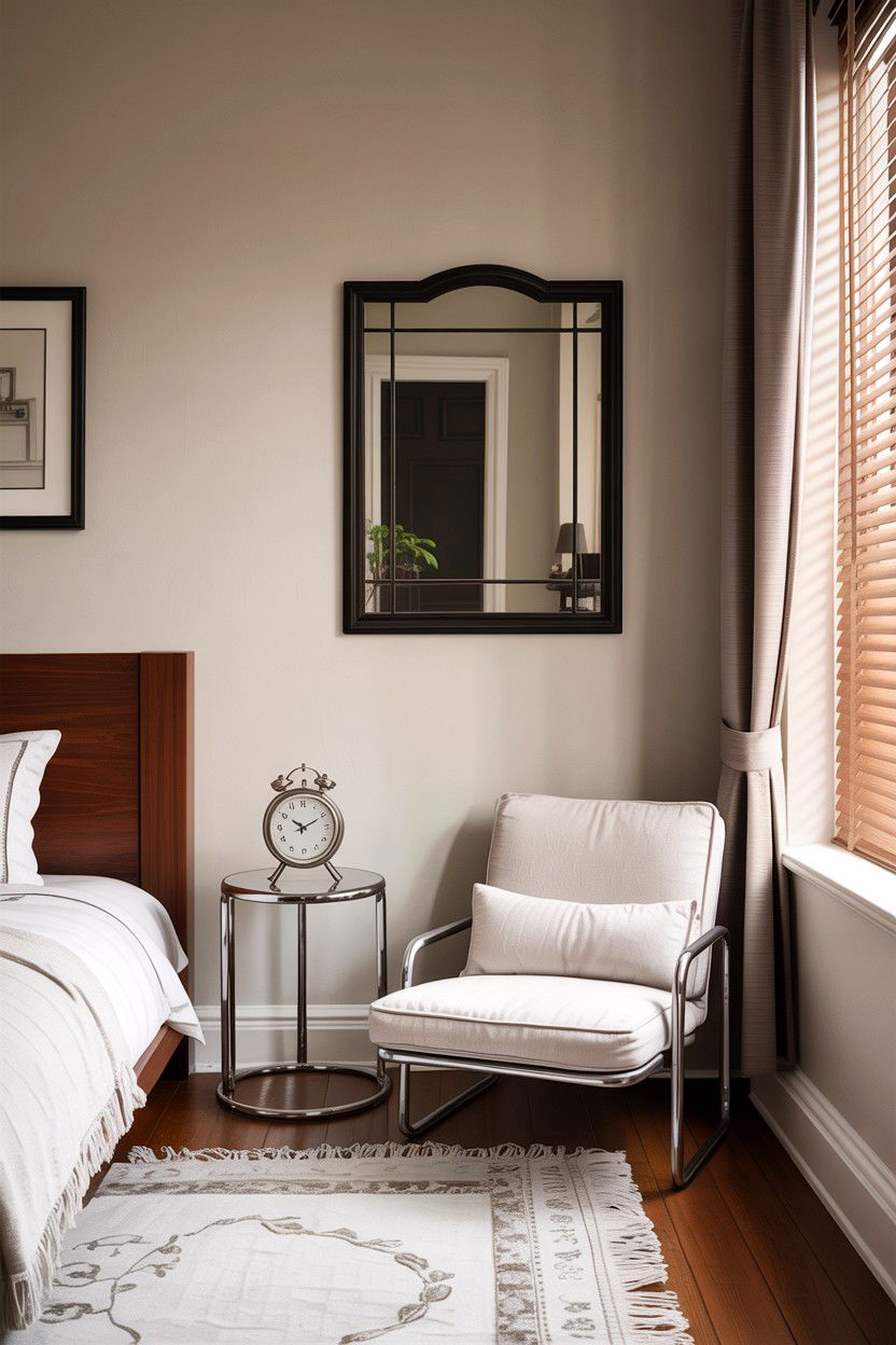 Chrome Side Table - 30 chrome accent bedroom ideas