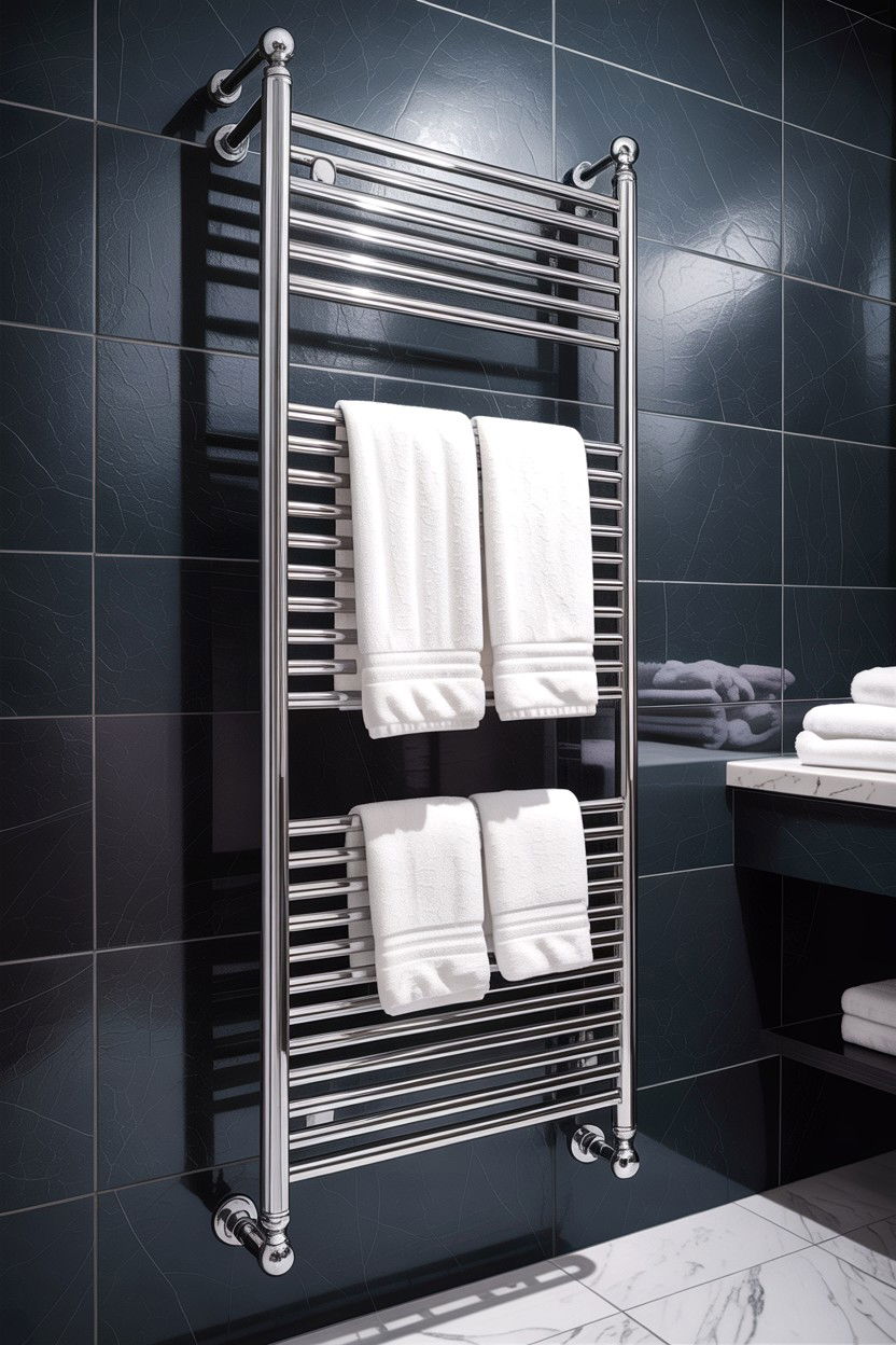 Chrome Towel Rack - 30 chrome bathroom ideas