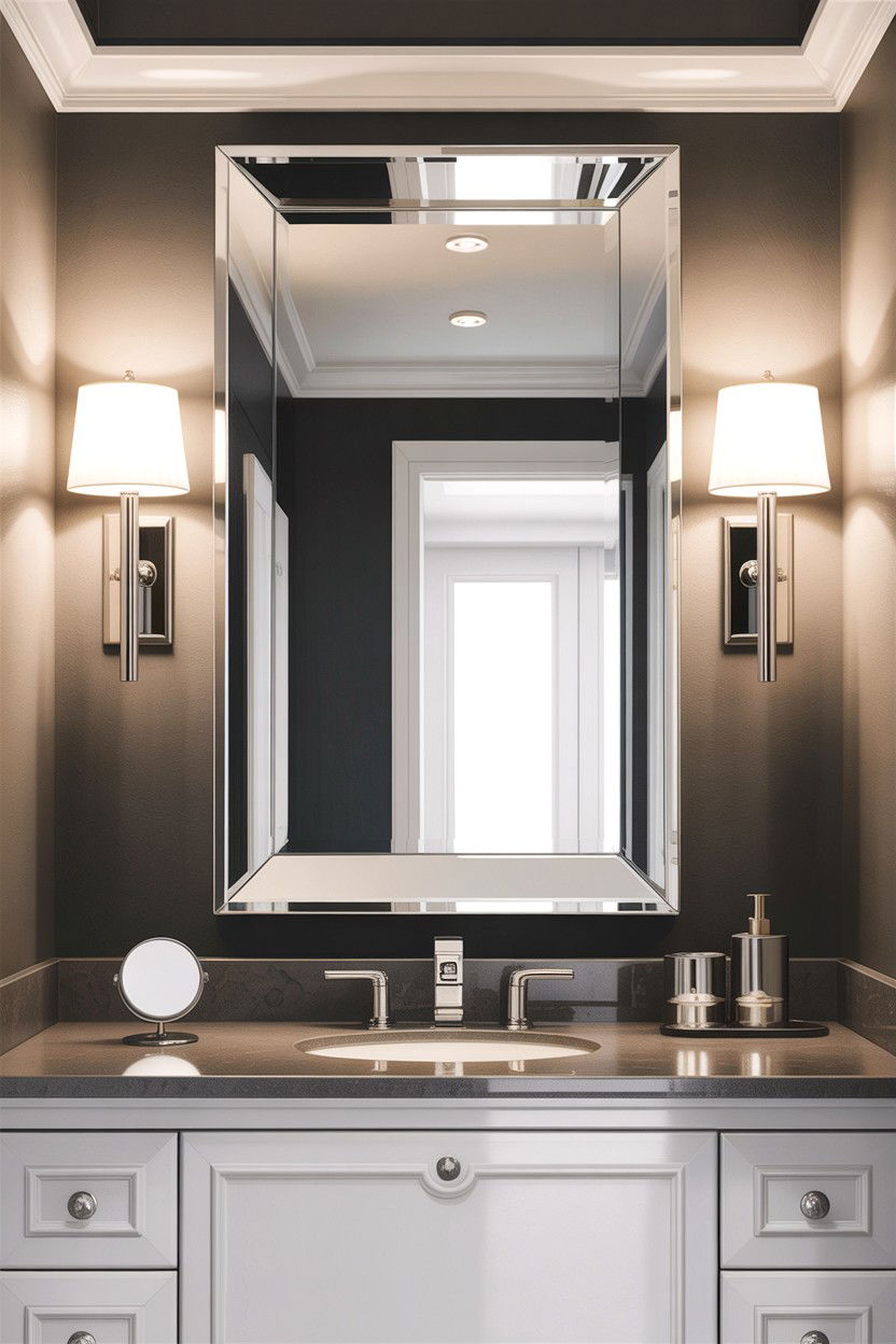 Chrome Vanity Mirror - 30 chrome bathroom ideas