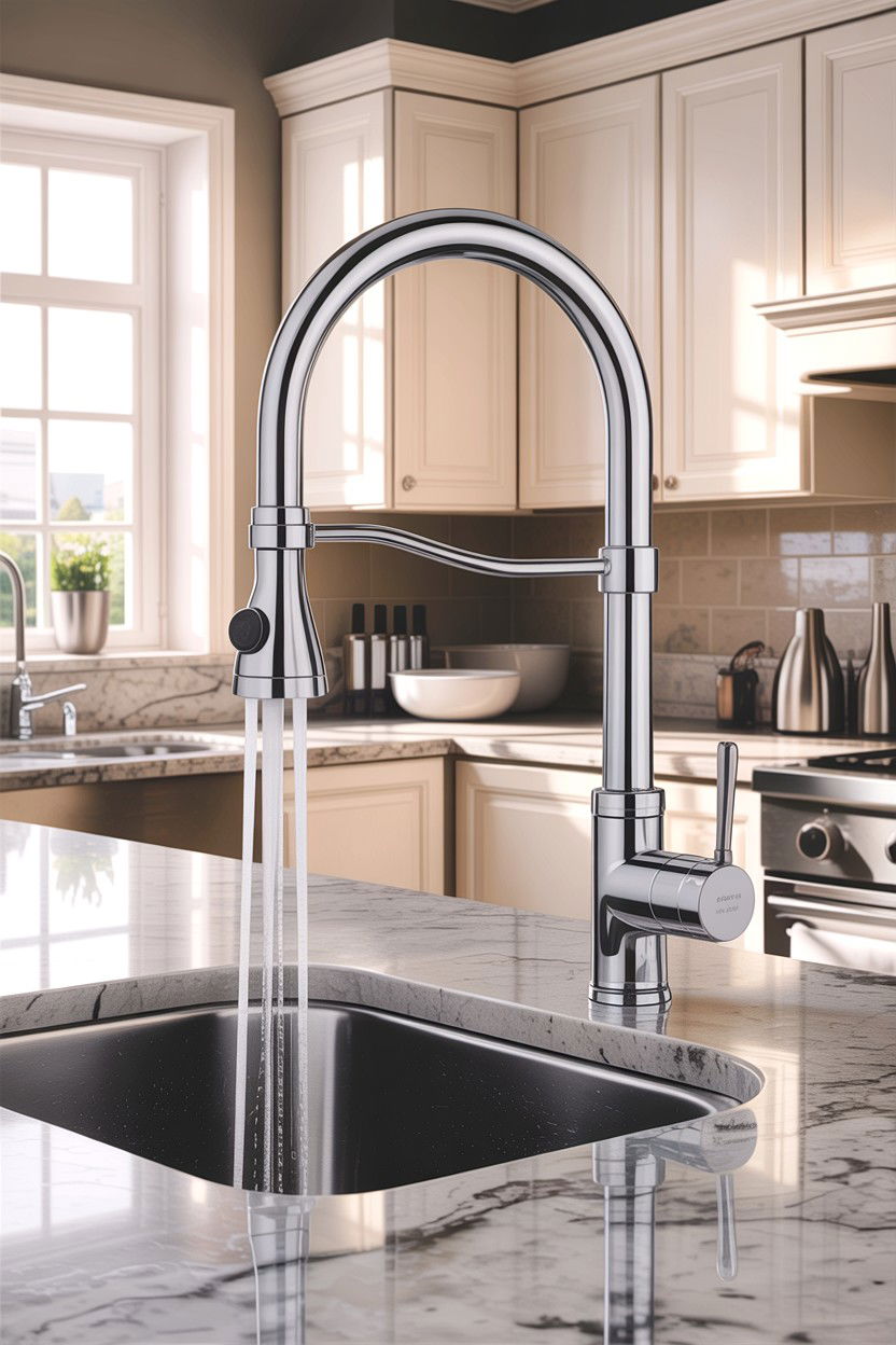 Chrome spray kitchen faucet - 30 chrome faucet ideas