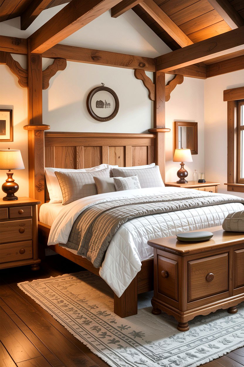 Chunky Oak Country Bedroom - 30 bedroom oak furniture ideas