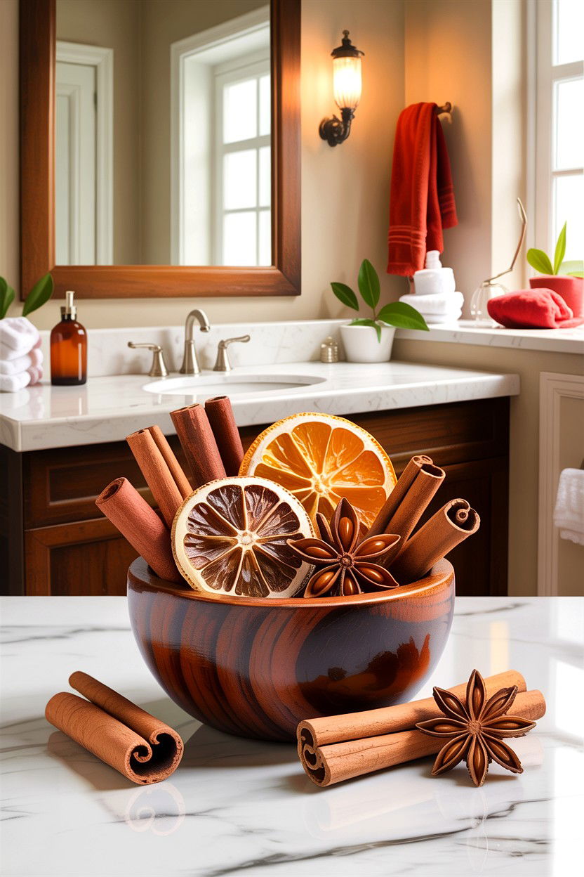 Cinnamon Spice Bathroom Potpourri - 30 bathroom aromatherapy ideas