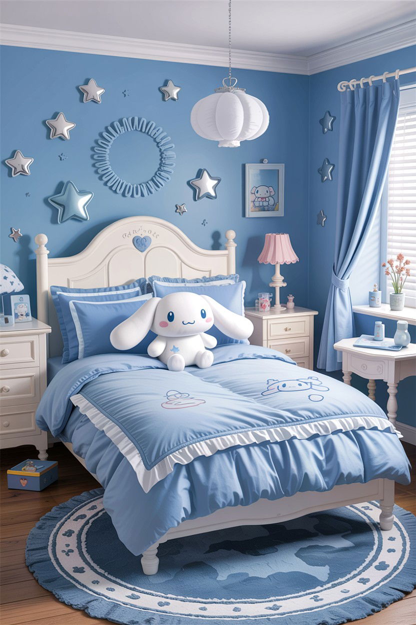 Cinnamoroll Blue Bedroom - 30 kawaii bedroom ideas