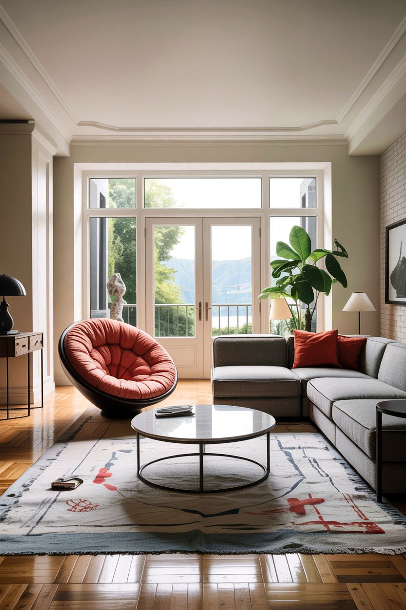 Circle Chair Statement Living Room - 30 living room Wegner chair ideas