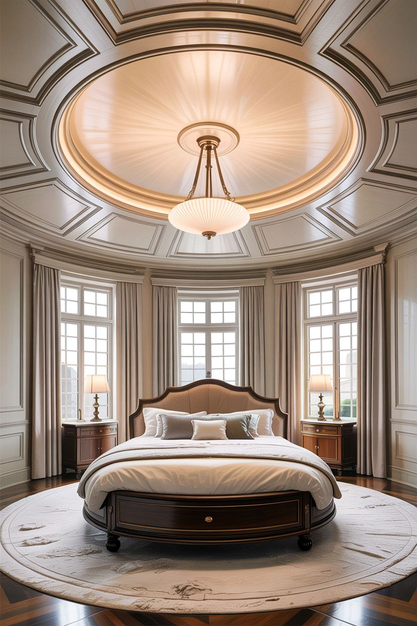 Circular Coffered Ceiling - 30 bedroom coffered ceiling designs
