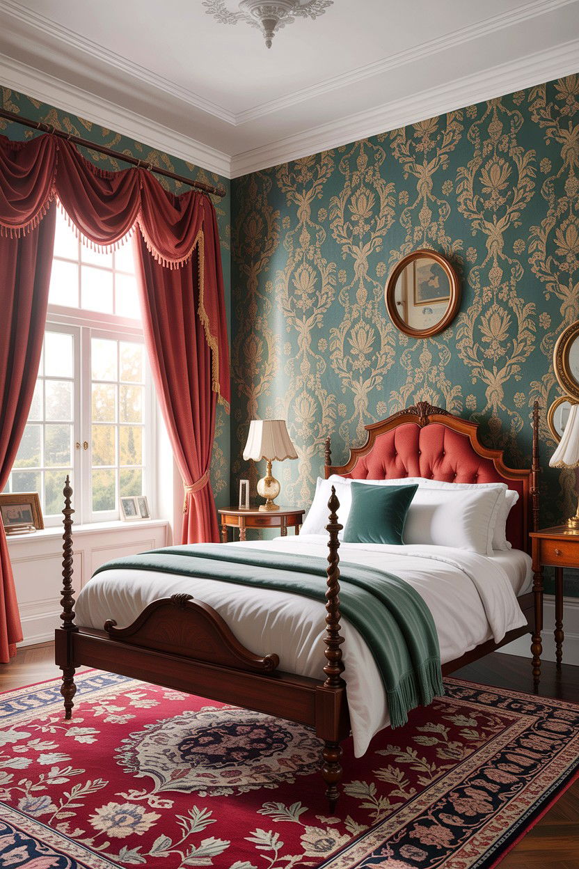 Classic Damask Wallpaper - 30 bedroom damask wallpapers