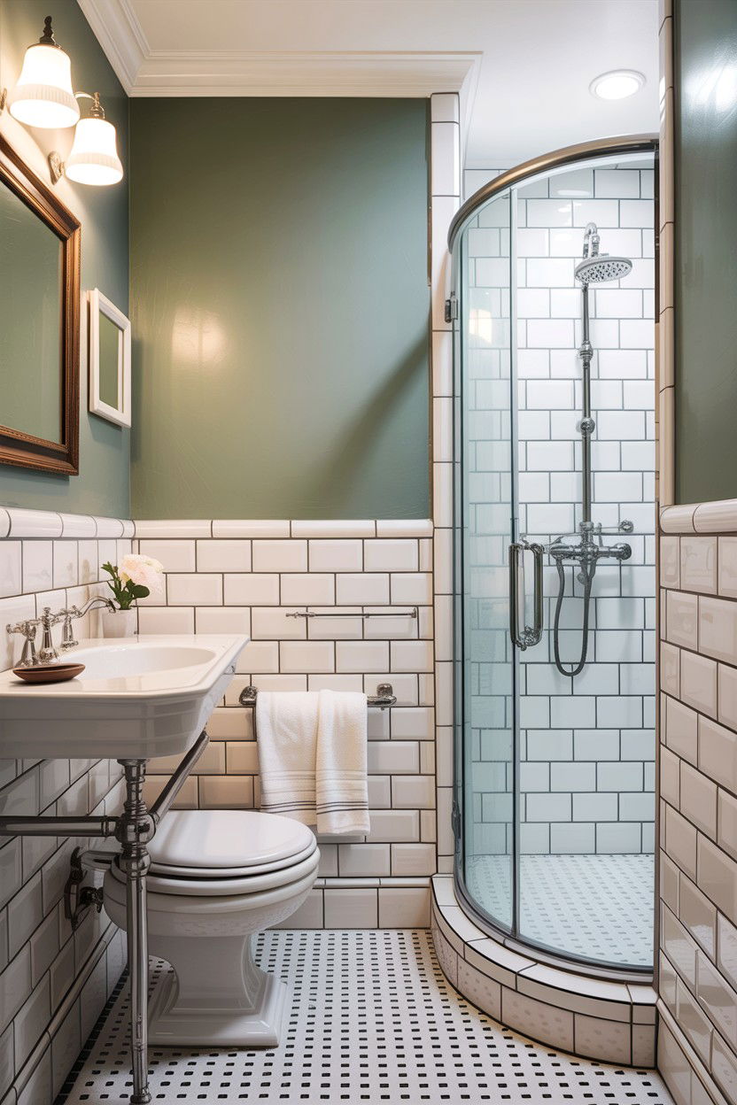 Classic White Subway Tile - 30 bathroom chair rail ideas