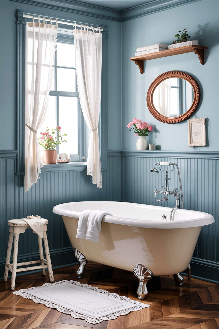 Clawfoot tub bathroom beadboard - 30 bathroom beadboard ideas